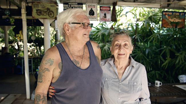 Karl and Bobbie Roth at their Larrimah home opposite the Pink Panther pub