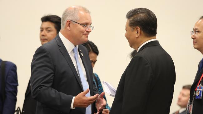 Scott Morrison and President Xi at the G20 in 2019. Picture: Adam Taylor/PMO