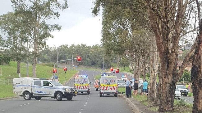 Emergency services at the scene of the horrific crash in Blackbutt on February 11.