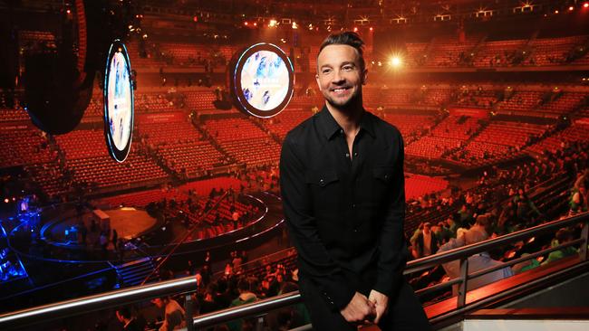 Former Hillsong NYC Pastor Carl Lentz backstage at the Hillsong Conference Sydney.