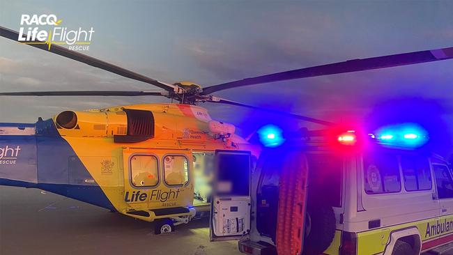 The RACQ LifeFlight Rescue helicopter pilot landed the aircraft on the beach, where the aeromedical crew met with Queensland Ambulance Service paramedics to treat the teen girl.