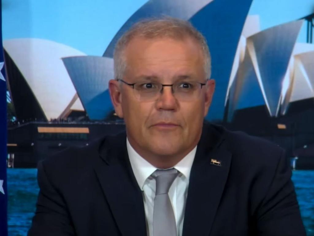 Prime Minister Scott Morrison suffered an awkward technical gitch at the opening of his climate summit statement. Picture: Supplied