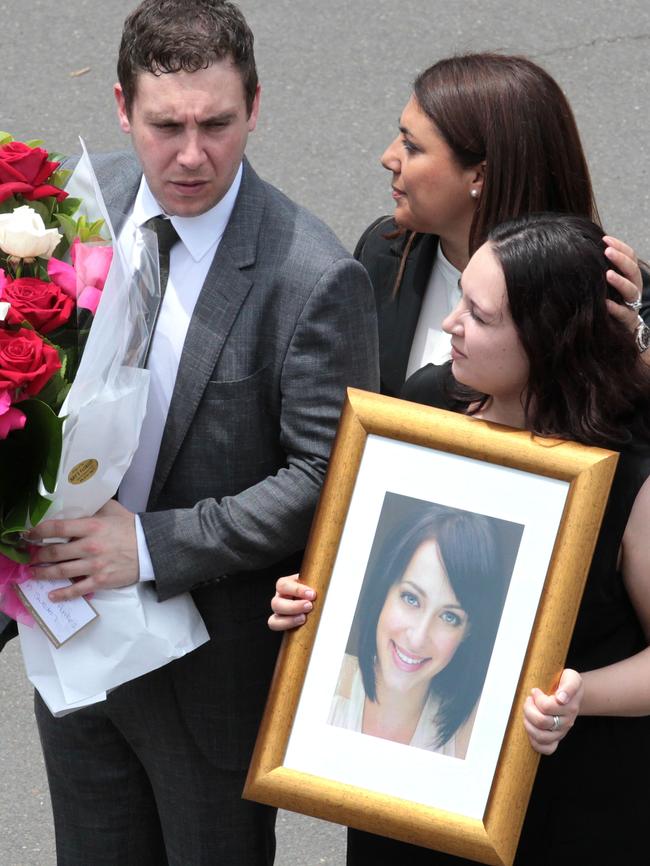 Mourners gather to remember the 29-year-old. Picture: AAP