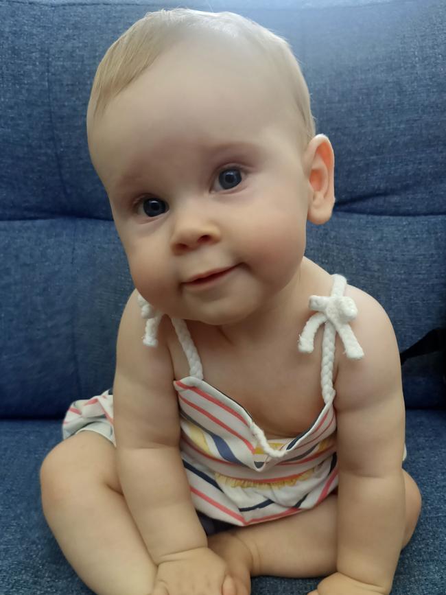 Fallon Martin at eight and a half months old. Picture: Craig Martin