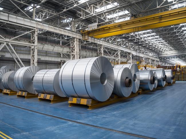 Large aluminium steel rolls in a factory. Picture: iStock