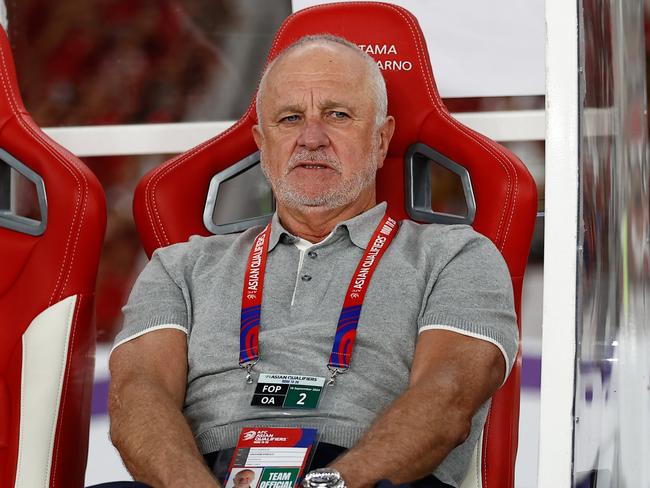 JAKARTA, INDONESIA - SEPTEMBER 10: Head Coach Graham James Arnold of Australia looks on during the FIFA World Cup Asian 3rd Qualifier Group C match between Indonesia and Australia at Gelora Bung Karno Stadium on September 10, 2024 in Jakarta, Indonesia. (Photo by Robertus Pudyanto/Getty Images)