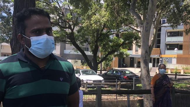 Ravindra Rajendran of Parramatta outside the coronavirus testing clinic outside Wentworthville Community Centre.