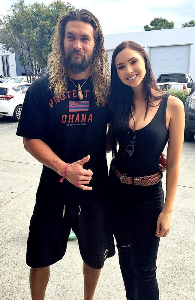 Model and actress Jessica Green was snapped in this pic with Aquaman star J...