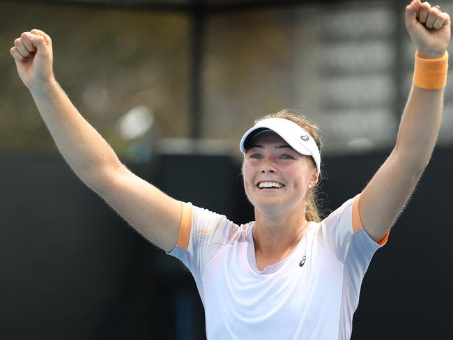 Olivia Gadecki defeats Polina Kudermetova to progress to the second round of the Australian Open. Picture: David Caird