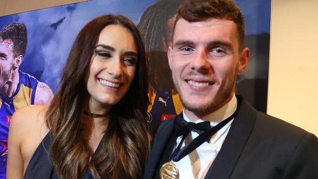 John Worsfold Medal winner Luke Shuey with his partner Danielle Orlando