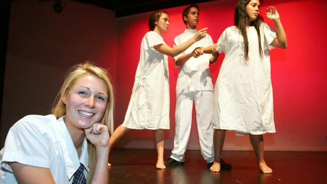 Flashback: Ms Scanlon as a student at Aquinas College students where students won at the national finals of the Rock Eisteddfod on a routine she choreographed.