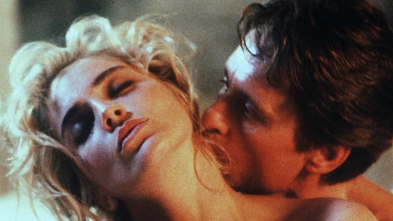 Sharon Stone and Michael Douglas in Basic Instinct.