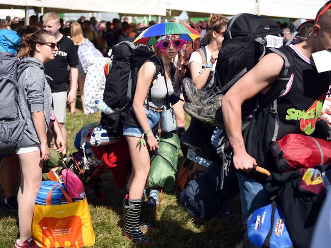 Bringing novelty crap to make sure you find your friends in the crowd is festival 101. Picture: AFP Oli Scarff.