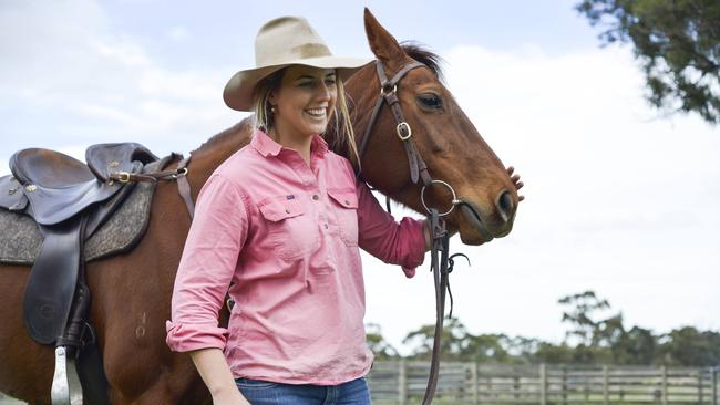 Claire with her stock horse, Lulu.