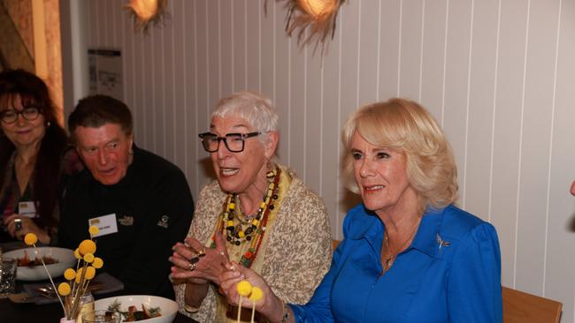 Queen Camilla talks with Ronni Kahn, OzHarvest founder during a visit to Refettorio OzHarvest Sydney on October 22, 2024 in Sydney, Australia. The queen and King Charles III’s visit to Australia is his first as monarch, and the Commonwealth Heads of Government Meeting (CHOGM) in Samoa will be his first as head of the Commonwealth. (Photo by Ian Vogler-Pool/Getty Images)