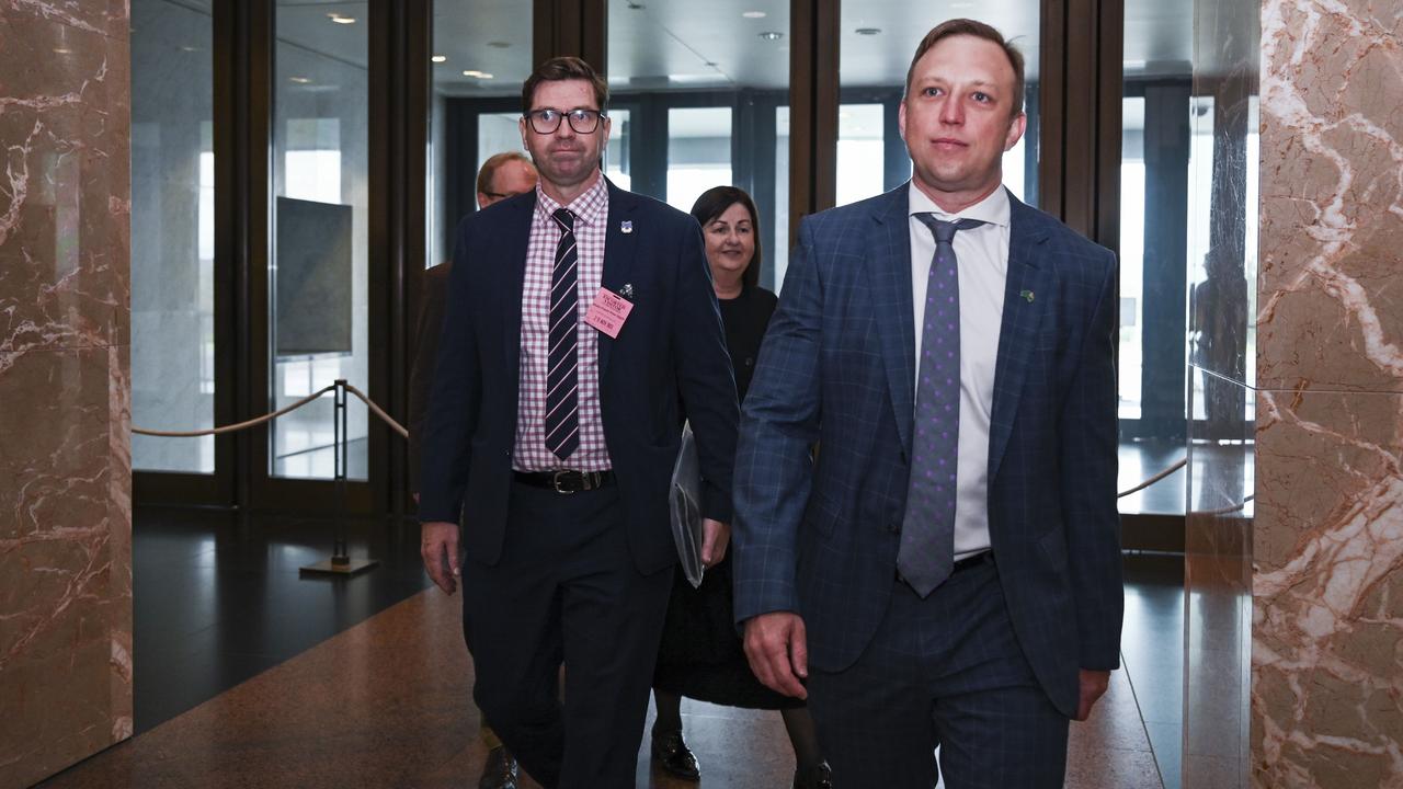 Deputy Queensland Premier Steven Miles has arrived in Canberra with a convoy of regional mayors to pressure the federal government on infrastructure. Picture: NCA NewsWire / Martin Ollman