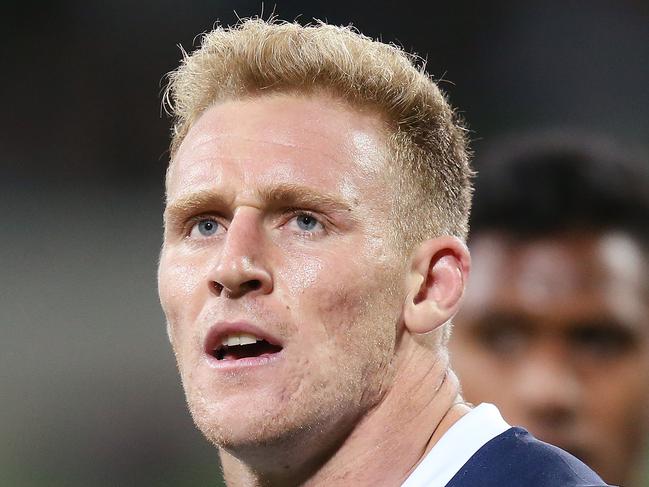 MELBOURNE, AUSTRALIA - APRIL 12: Reece Hodge of the Rebels looks dejected after defeat during the round nine Super Rugby match between the Rebels and the Stormers at AAMi Park on April 12, 2019 in Melbourne, Australia. (Photo by Michael Dodge/Getty Images)