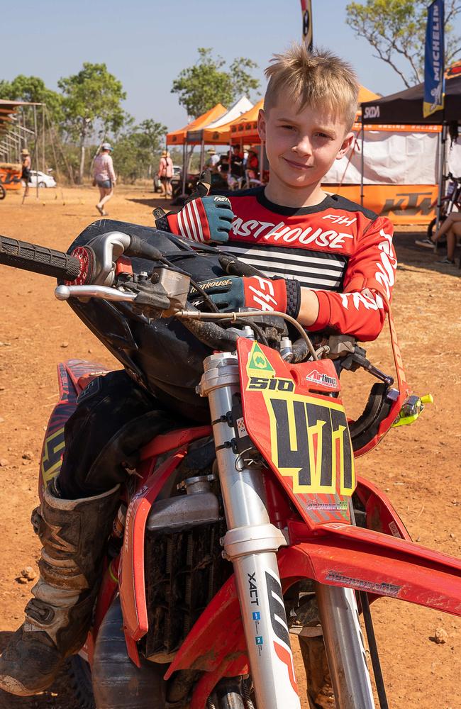 Sidney Stephenson #477 from Brisbane QLD at the 2023 KTM Australian Junior Motocross Championships, Darwin, NT, Australia. Picture: Pema Tamang Pakhrin