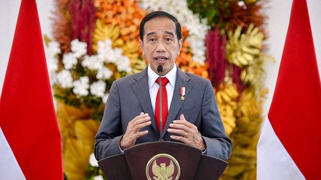 Joko Widodo says Vladimir Putin has accepted an invitation to the Bali summit in November. Picture: AFP