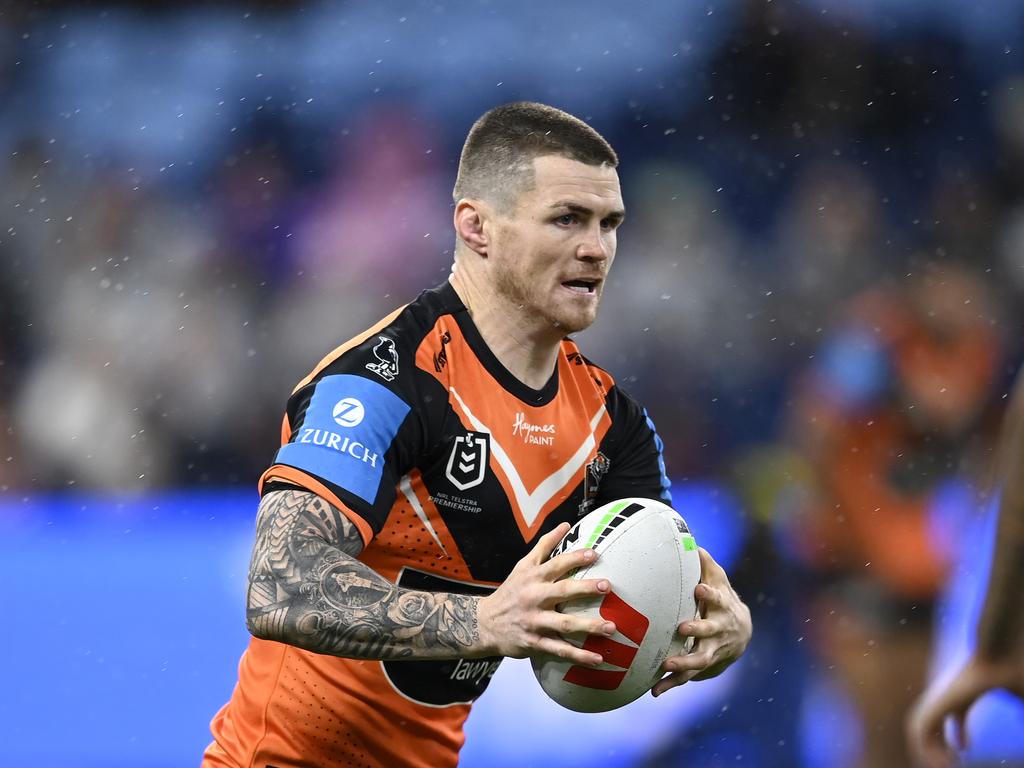 The Wests Tigers have bizarrely announced John Bateman’s immediate departure midgame while his teammates were trailing the Warriors. Picture: NRL Photos