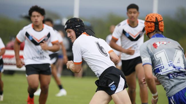 Brock Achurch in action for the Macarthur Wests Tigers against the North Coast Bulldogs during round two of the Andrew Johns Cup at Kirkham Oval, Camden, 10 February 2024. Picture: Warren Gannon Photography