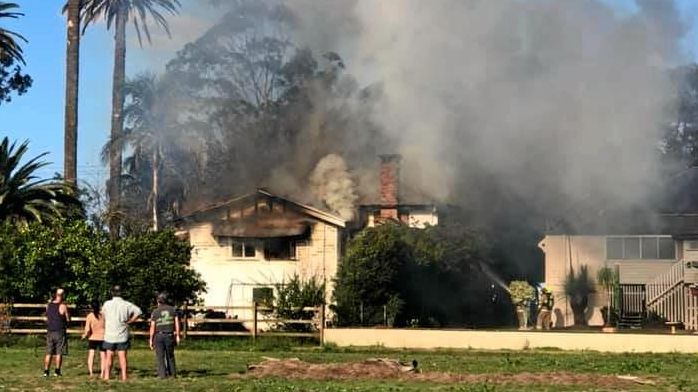 Children from the Murwillumbah Early Education Centre were evacuated after a fire broke out at a neighbouring property. Picture: Rachel Drew