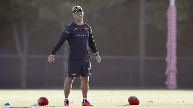 Sam Mitchell watches over training. Picture: Michael Klein