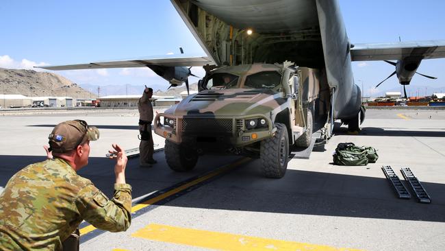 A prototype Hawkei (Protected Mobility Vehicle-light) has been deployed to Afghanistan for the first time, arriving in Kabul today. Picture: Gary Ramage