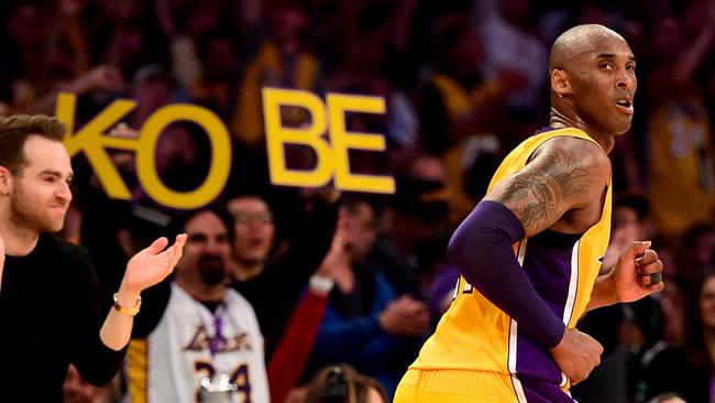 Bryant in his final NBA game in 2016. Picture: Getty