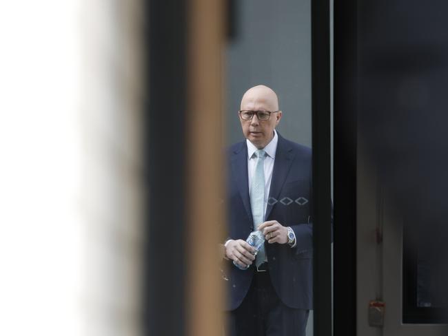 NCA 2025 FEDERAL ELECTION LIBERAL BUS. 16/04/2025Pictured Opposition Leader Peter Dutton as he visited a new homes building site in the suburb of Wantirna in the Aston electorate. Picture: Richard Dobson / Newswirethe
