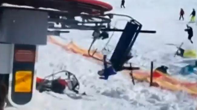 Skiers flung into the air in horrifying lift malfunction in Georgia ...