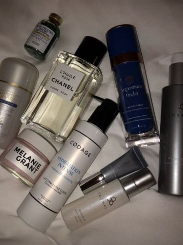 Kim Kardashian shared this image on Instagram of the products she was recommended by Melanie Grant. Picture: Kim Kardashian