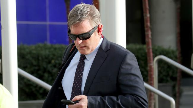 Bankwest customer Brendan Stanford leaving the banking royal commission in Melbourne yesterday. (David Geraghty/The Australian)