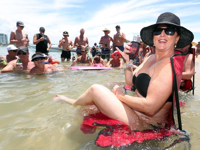 Australia Day on the Broadwater. Photo at Wavebreak Island of Deborah Bispham, 48, Carrara. Photo by Richard Gosling