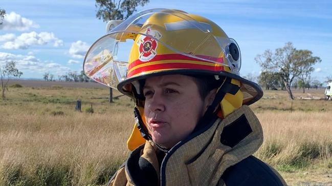 FIRST RESPONDERS: Queensland Fire and Emergency Service's Paula Douglas at the scene of a horrific fatal crash in Bowenville on June 18. Picture: Sam Turner