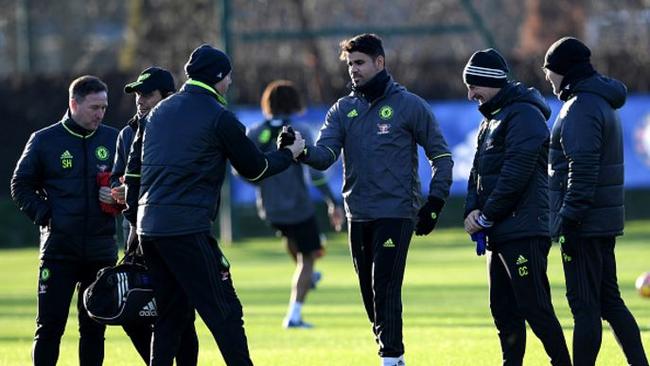 Diego Costa returned to Chelsea training after a bust-up over his move to China.