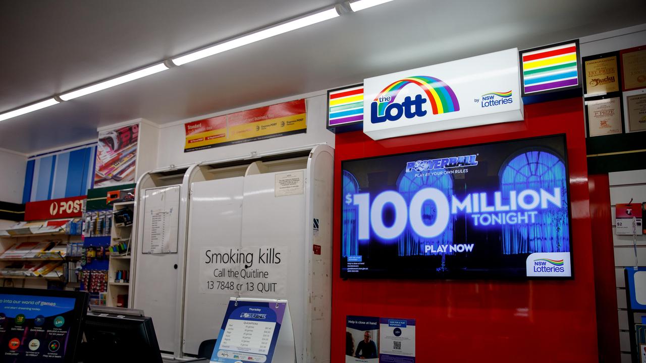 The Powerball jackpots at $100 million on Thursday night. Picture: NewsWire / Nikki Short