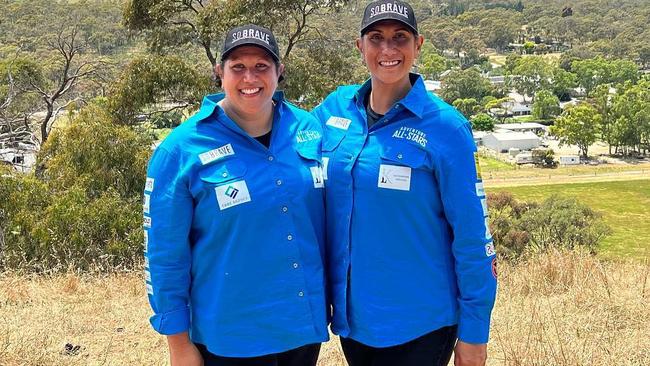 Angel and Karina Akarana, sisters from Alice Springs, while filming Adventure All Stars in the Clare Valley. Picture: Facebook