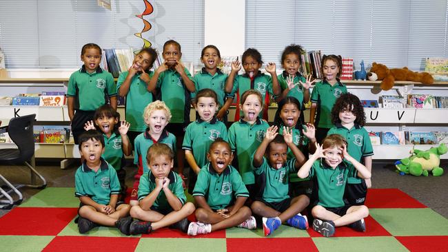 MY FIRST YEAR 2024 – SILLY FACES – Cairns West State School Prep A Front: Sonish, Esquire, Yardie, Ziah, Reece. Middle: Hanna, Jamez, Edith, Nakara-Leigh, Minerva, Warrambi. Back: Ermias, Jeleka, Sonia, selwyn, Gemma, Jasmay, Ayesha. Picture: Brendan Radke STRICTLY ONE TIME USE ONLY