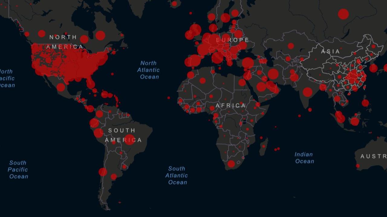 Global coronavirus infections pass three million. Picture: Johns Hopkins University