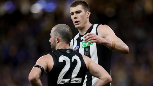 Josh Gibson has tipped Steele Sidebottom to win the Norm Smith and Mason Cox to be a tough assignment for Jeremy McGovern. Picture: AAP