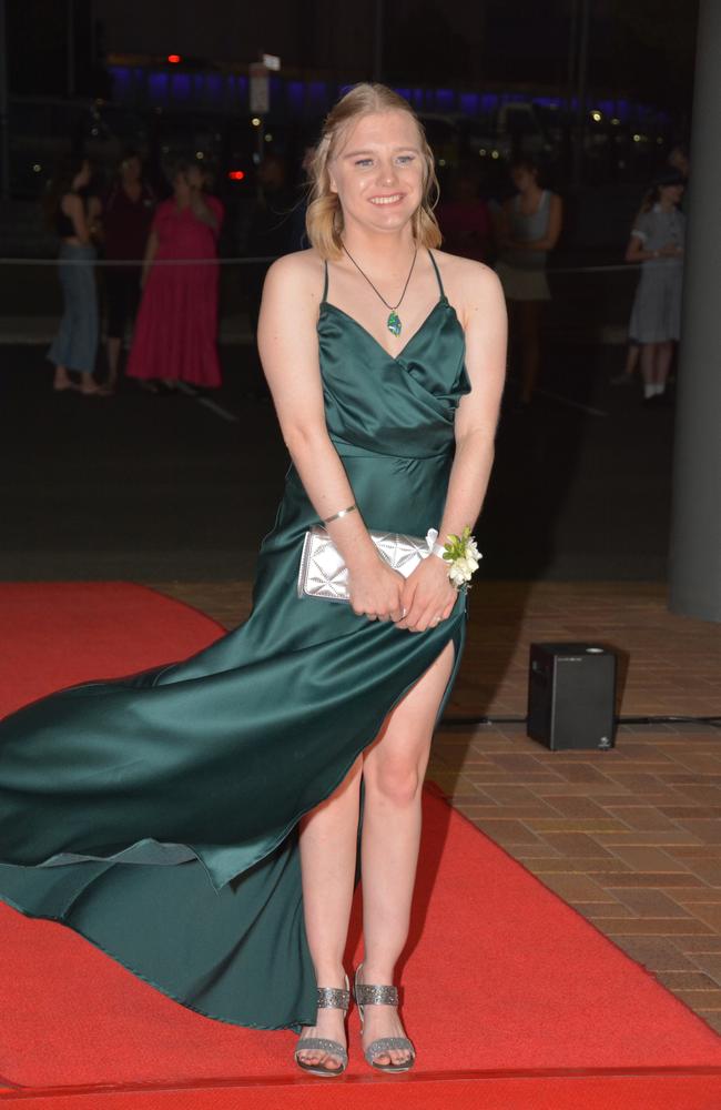 Toowoomba school formals. At the 2023 St Ursula's College formal is graduate Lucy Barrett. Picture: Rhylea Millar