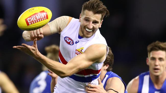 Marcus Bontempelli was at his brilliant best in the Bulldogs’ upset win over the Kangaroos. Picture: Getty