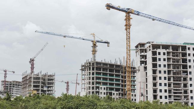 Buildings under construction at the future Capital City of Nusantara in Penajam Paser Utara, East Kalimantan. Picture: Yasuyoshi Chiba/AFP