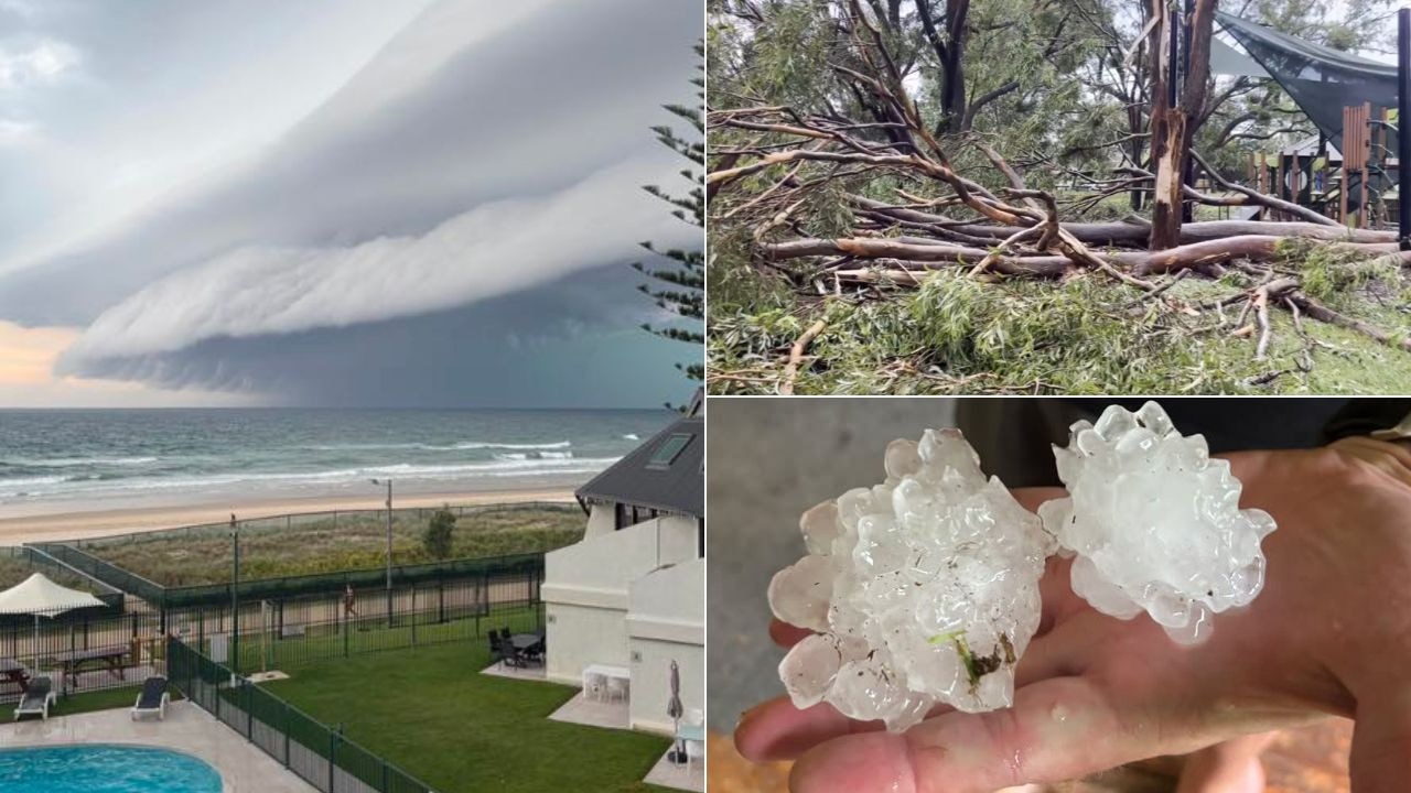 24,000 without power, huge hail smashes southeast as Qld temps hit 40C