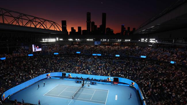 Rod Laver Arena (pictured) has double the amount of seats as Margaret Court Arena. (Photo by Martin KEEP / AFP)