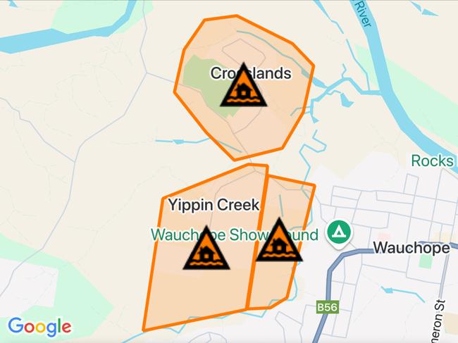 NSW floods: Suburbs at risk. Picture: Hazards Near Me NSW