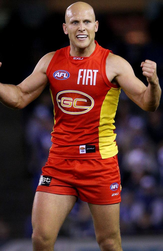 Gary Ablett kicked three final-quarter goals to guide Gold Coast home. Picture: Colleen Petch.