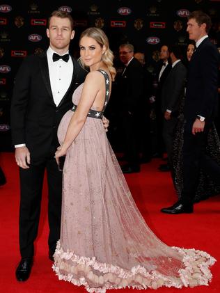 Port’s Robbie Gray with partner Annabel Gray on the Brownlow red carpet. Picture: Adam Trafford/AFL Media