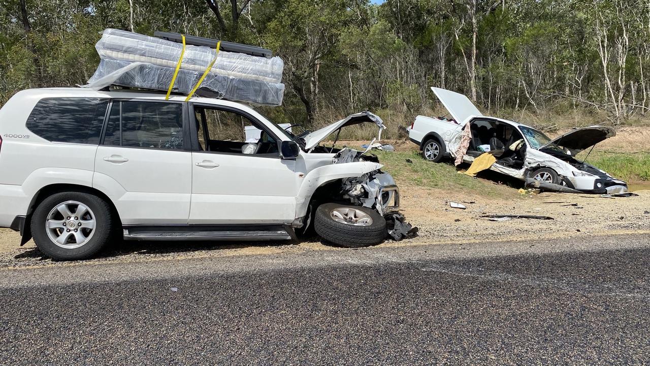 A two-vehicle crash on the Bruce Highway in Central Queensland in 2022